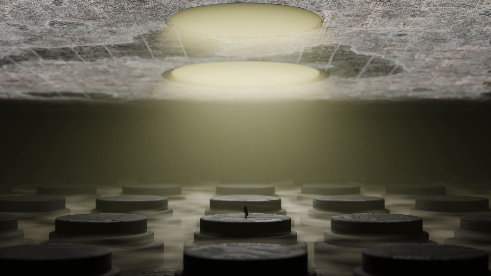 Surreal Pillars — 3D render